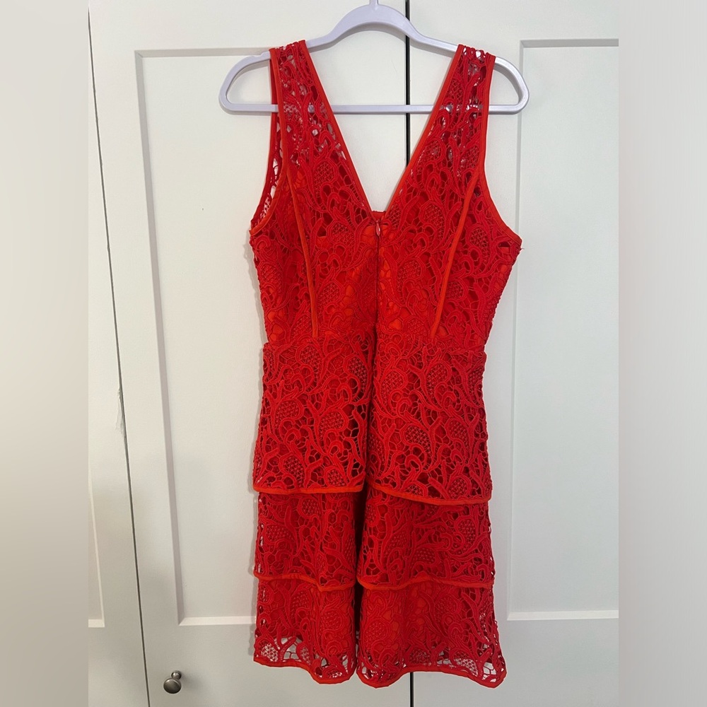 Adelyn Rae tiered lace red dress size Large